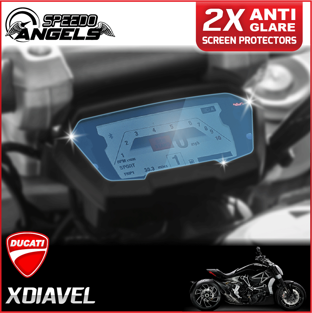 Anti-Glare Speedo-Angels 2 x Ducati Diavel Dashboard//Instrument Cluster Screen Protector