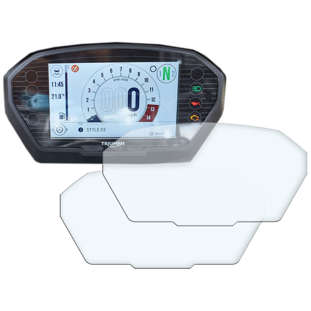 Speedo Angels Screen Protector for STREET TRIPLE RS / MOTO2 (2023-) 2 x Ultra Clear & 2 x Anti-Glare