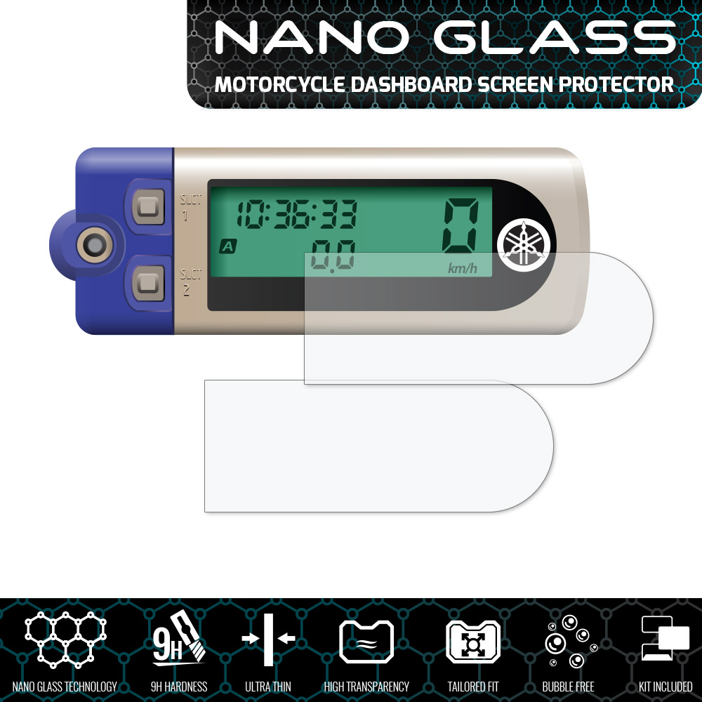 Yamaha 900 TRACER GT 2018+ NANO GLASS Dashboard Screen Protector x 2