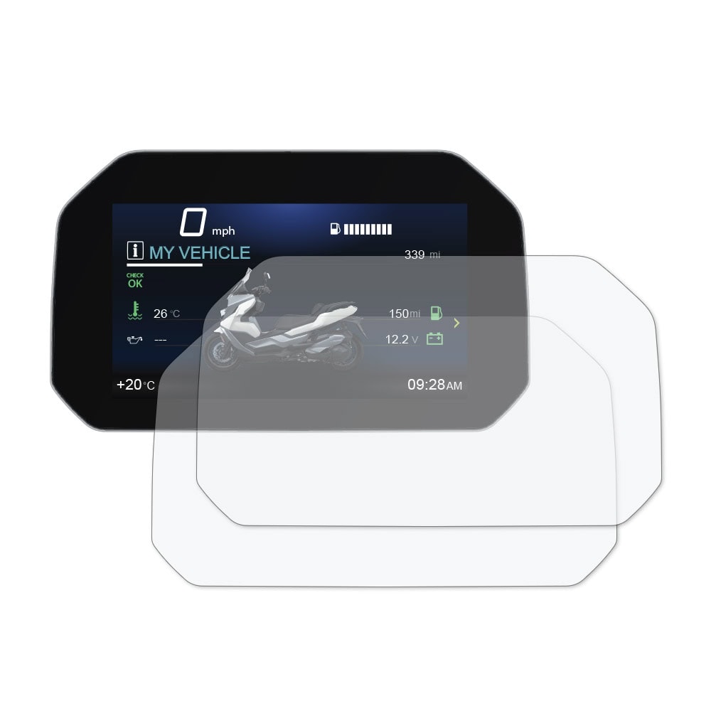 2 X BMW F750GS 2018+ Connectivity TFT Tacho Displayschutzfolie: Entspiegelt